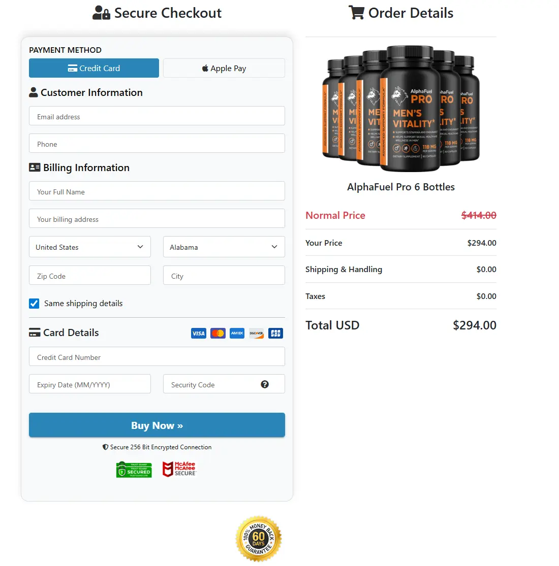 Buy AlphaFuel Pro from official website secure checkout